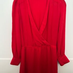 Parker red silk dress